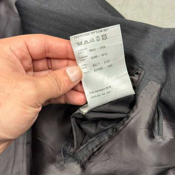 VASSI Couture Suit 2pc Super 130s Made in Italy Grey 52R 46x30 - Picture 10 of 13